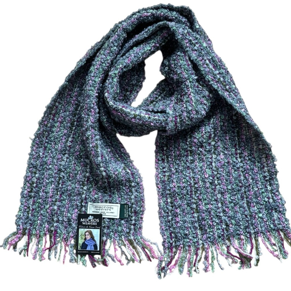 MUCROS WEAVERS Mohair & Viscose Scarf  Made In Ireland  NWT